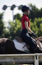 JOY CORRIGAN Shows off Her Hhorse Riding Skills at Los Angeles Equestrian Center 09/02/2024