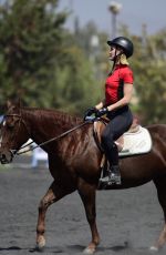 JOY CORRIGAN Shows off Her Hhorse Riding Skills at Los Angeles Equestrian Center 09/02/2024