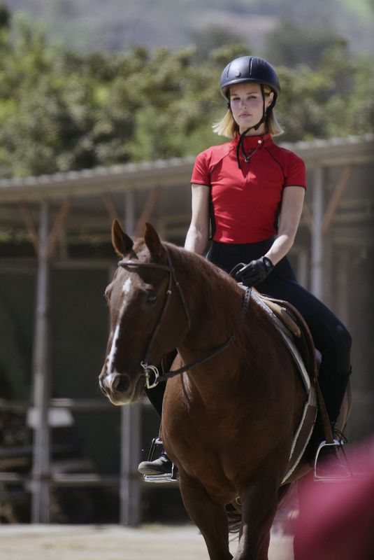 JOY CORRIGAN Shows off Her Hhorse Riding Skills at Los Angeles Equestrian Center 09/02/2024