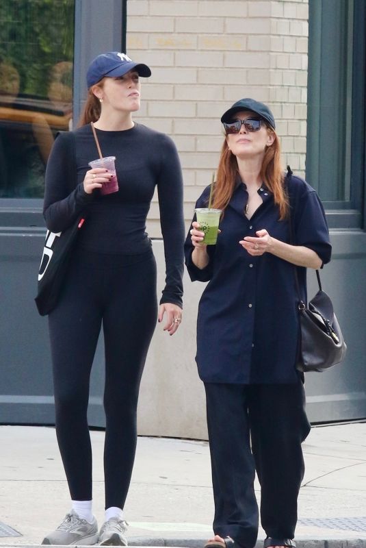 JULIANNE and LIV MOORE Out and About in New York 09/16/2024