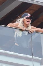 KAROL G at a Hotel Balcony Ahead of Rock in Rio 09/18/2024