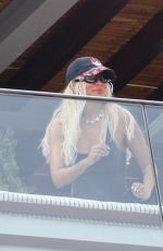KAROL G at a Hotel Balcony Ahead of Rock in Rio 09/18/2024