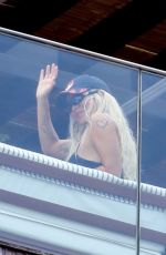 KAROL G at a Hotel Balcony Ahead of Rock in Rio 09/18/2024