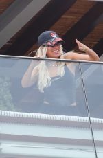 KAROL G at a Hotel Balcony Ahead of Rock in Rio 09/18/2024