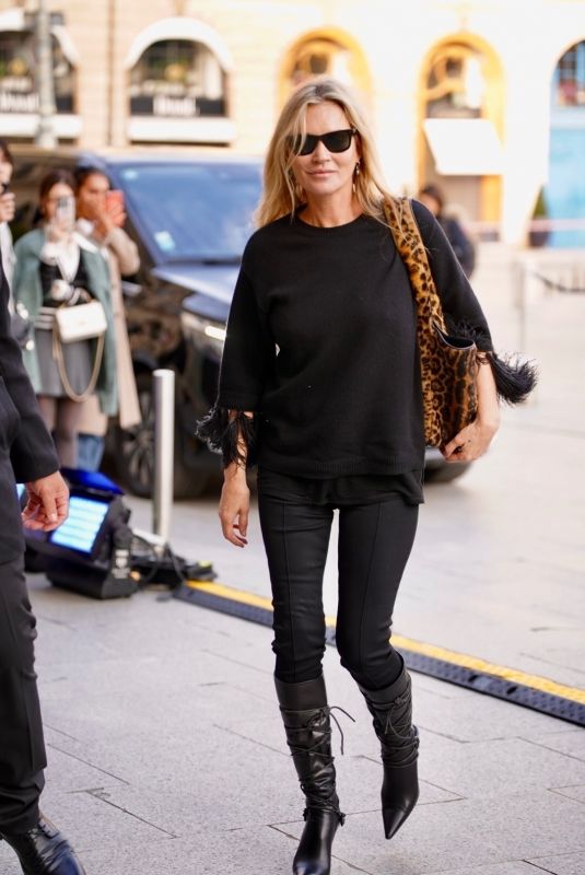 KATE MOSS Arrives at Her Hotel at Paris Fashion Week 09/29/2024
