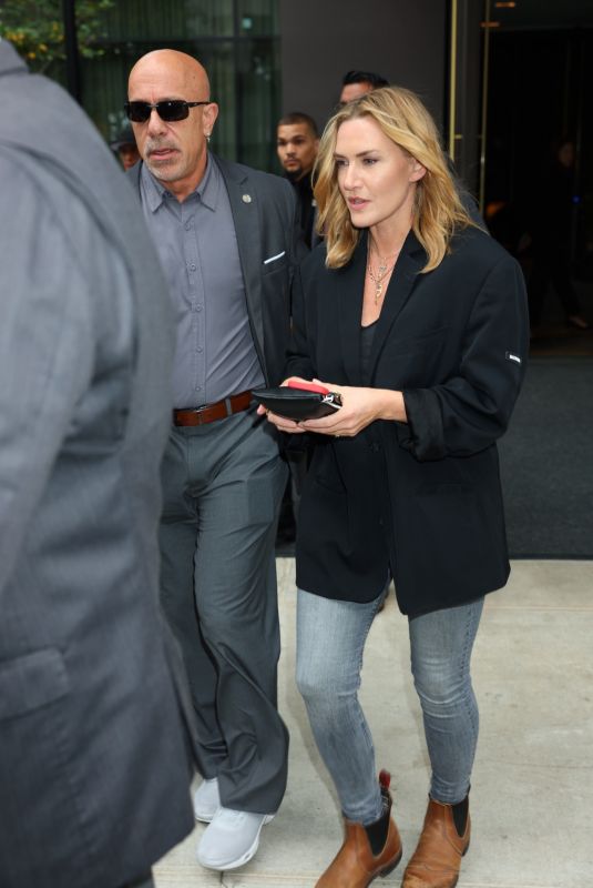 KATE WINSLET Heading to Stephen Colbert Show in New York 09/24/2024