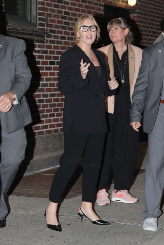 KATE WINSLET Leaves Late Show With Stephen Colbert in New York 09/24/2024