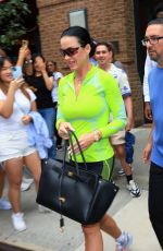 KATY PERRY in a Green Neon Sports Outfit Leaves Her Hotel in New York 09/07/2024