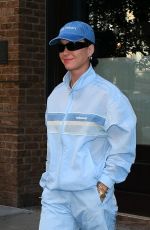 KATY PERRY in a Light Blue Tracksuit Out in New York 09/09/2024