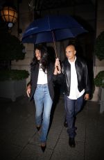LAURA HARRIER and Sam Jarou Leaves Their Hotel at Paris Fashion Week 09/22/2024