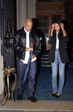 LAURA HARRIER and Sam Jarou Leaves Their Hotel at Paris Fashion Week 09/22/2024