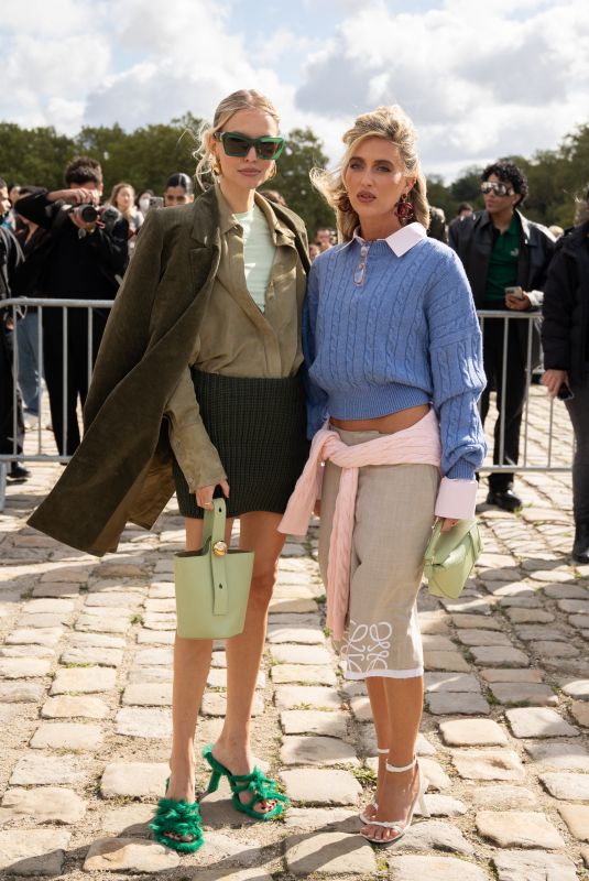 LEONIE HANNE and EMILI SINDLEV Arrives at Loewe Fashion Show at PFW in Paris 09/27/2024