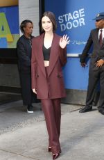LILY COLLINS Arrives at MAA Studio in New York 09/16/2024