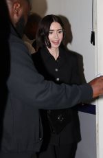 LILY COLLINS Leaves Quotidien TV Show in Paris 09/11/2024