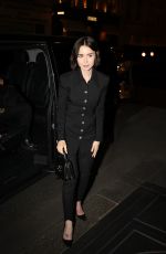 LILY COLLINS Leaves Quotidien TV Show in Paris 09/11/2024