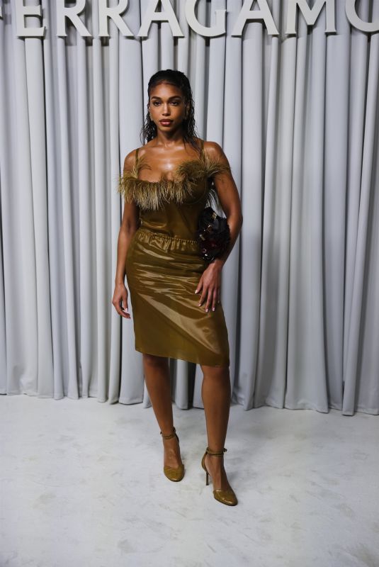 LORI HARVEY at Ferragamo Show at Milan Fashion Week 09/21/2024