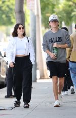 LUCY HALE Out with Friend at Cecconi