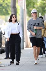 LUCY HALE Out with Friend at Cecconi