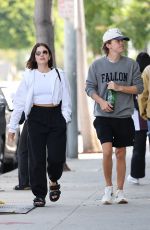 LUCY HALE Out with Friend at Cecconi