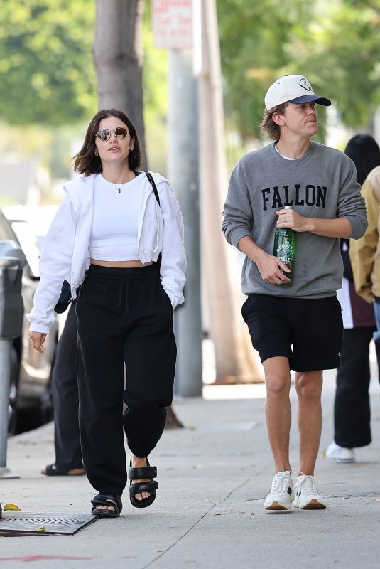 LUCY HALE Out with Friend at Cecconi