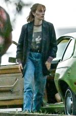 MAYA HAWKE and Caleb McLaughlin on the Set of Stranger Things 09/17/2024