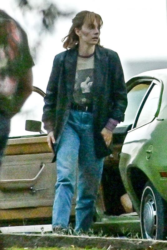 MAYA HAWKE and Caleb McLaughlin on the Set of Stranger Things 09/17/2024