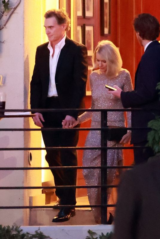 NAOMI WATTS and Billy Crudup Leaves Vanity Fair Emmy Party at Sunset Tower Hotel in West Hollywood 09/14/2024