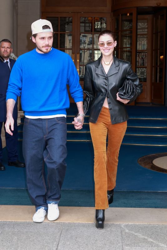 NICOLA PELTZ and Brooklyn Beckham Leaves Ritz Hotel in Paris 09/22/2024