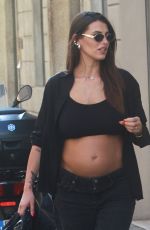 Pregnant CAROLINA STRAMARE Out with a Friend in Milan 09/10/2024