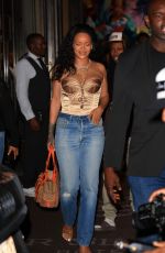 RIHANNA Leaves Four Seasons Hotel at New York Fashion Week 09/07/2024