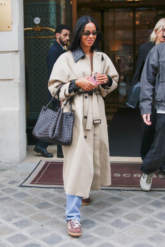 ROCHELLE HUMES Leaves Her Hotel at Paris Fashion Week 09/23/2024