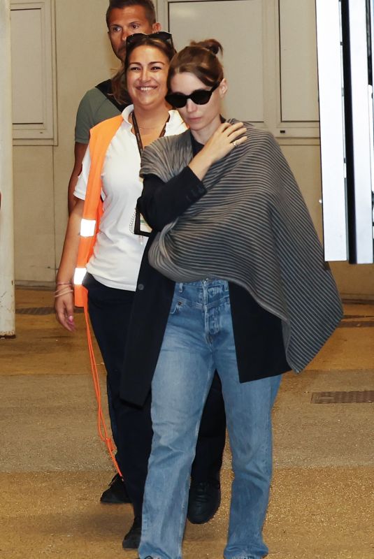 ROONEY MARA Arrives at Marco Polo Airport in Venice 09/03/2024