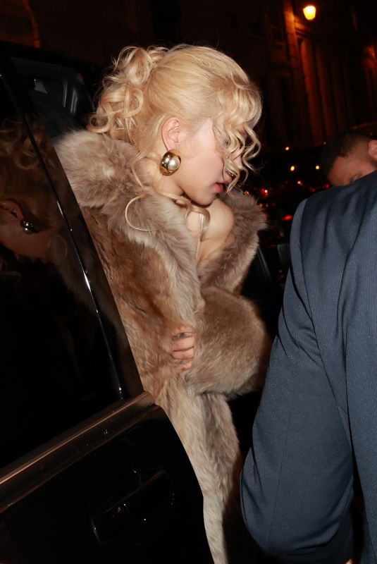ROSE Arrives at YSL Fashion Show After-party in Paris 09/24/2024