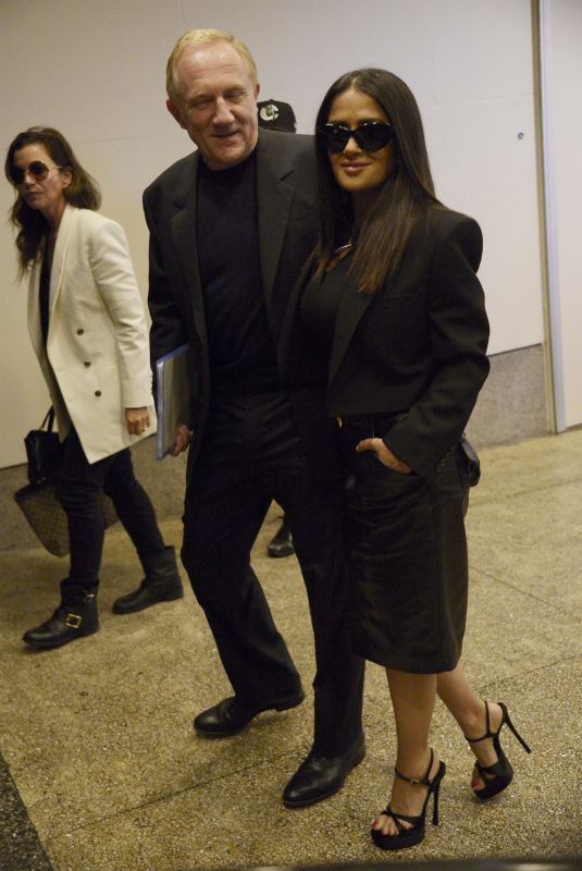 SALMA HAYEK Arrives at CBS Mornings in New York 09/10/2024