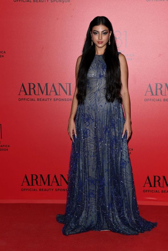 SARRA CHERI at Armani Beauty Dinner Photocall at 81st Venice International Film Festival 08/31/2024