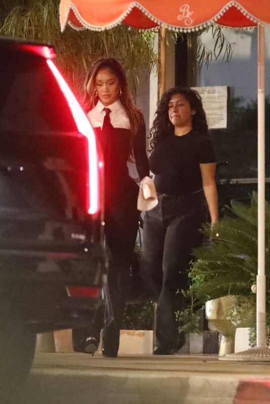 SAWEETIE Leaves Bird Streets Club in West Hollywood 09/21/2024