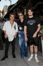 SHARON STONE Out with Her Sons Roan and Laird for Lunch in Beverly Hills 08/10/2024