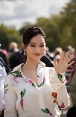 SHIN MINA Arrives at Loewe Show at Paris Fashion Week 09/27/2024