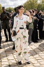 SHIN MINA Arrives at Loewe Show at Paris Fashion Week 09/27/2024