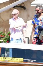 TILDA SWINTON and Sandro Kopp Catching a Taxi Boat in Venice 08/31/2024
