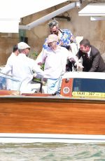 TILDA SWINTON and Sandro Kopp Catching a Taxi Boat in Venice 08/31/2024