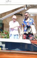 TILDA SWINTON and Sandro Kopp Catching a Taxi Boat in Venice 08/31/2024