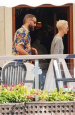 TILDA SWINTON and Sandro Kopp Catching a Taxi Boat in Venice 08/31/2024