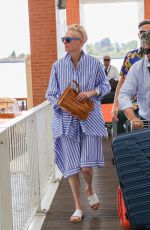 TILDA SWINTON Leaves Marco Polo Airport in Venice 09/04/2024