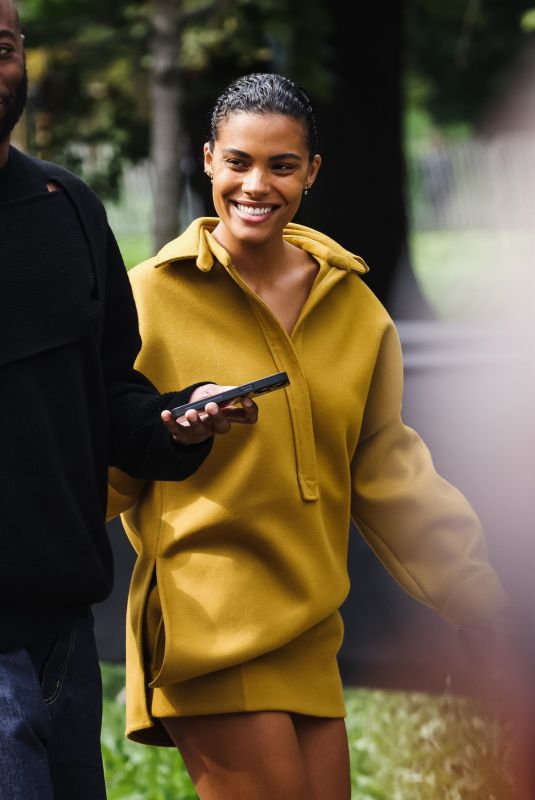 TINA KUNAKEY Arrives at Gucci Show at Milan Fashion Week 09/20/2024