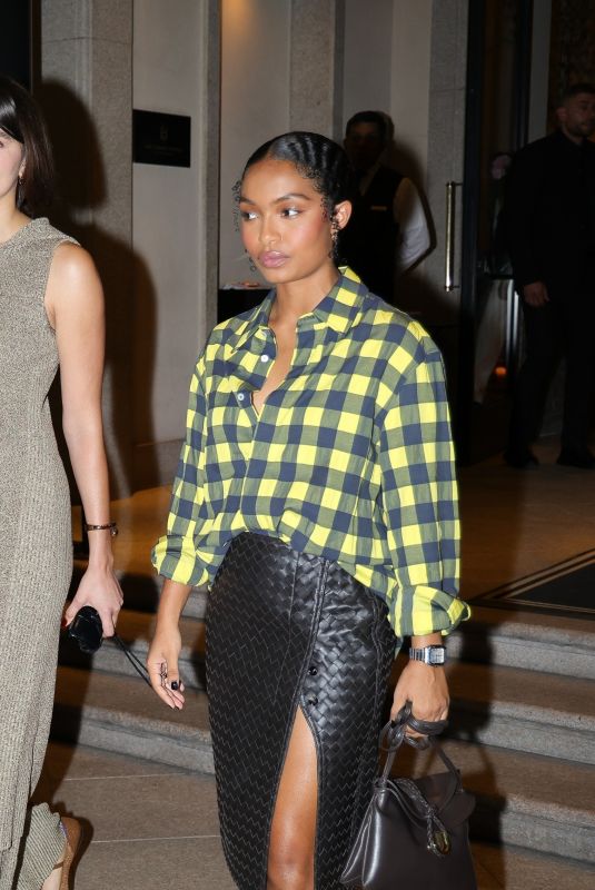 YARA SHAHIDI Leaves Her Hotel in Milan 09/21/2024
