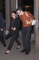 ZOE KRAVITZ Arrives at VMA Afterparty at Electric Lady Studios in New York 09/11/2024