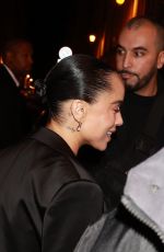 ZOE KRAVITZ Arrives at YSL Fashion Show After-party in Paris 09/24/2024