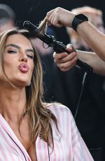 ALESSANDRA AMBROSIO Getting Ready for Victoria