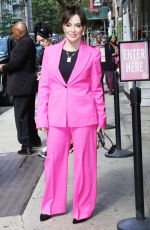 ALYSSA MILANO in a Pink Ensemble Arrives at FOX Studios in New York 09/30/2024